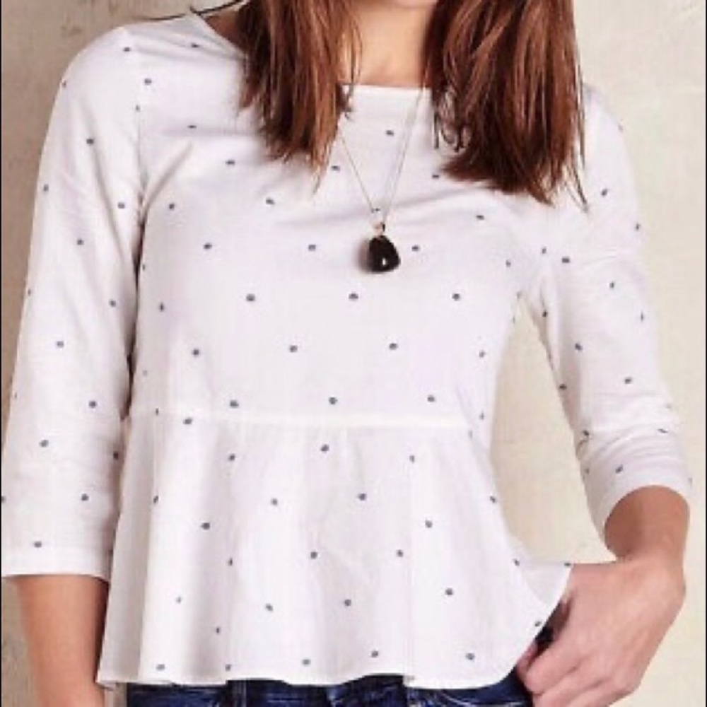 ANTHROPOLOGIE Maeve polka dot blouse